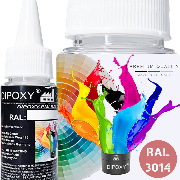 Dipoxy-PMI-RAL 3014 ALTROSA Extrem hoch konzentrierte Basis Pigment Farbpaste Farbmittel f&uuml;r Epoxidharz, Polyesterharz, Polyurethan Systeme, Beton, Lacke, Fl&uuml;ssigfarbe Kunstharz Schmuck