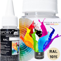 1000g Dipoxy-PMI-RAL 1015 HELLELFENBEIN Extrem hoch konzentrierte Basis Pigment Farbpaste Farbmittel für Epoxidharz, Polyesterharz, Polyurethan Systeme, Beton, Lacke, Flüssigfarbe Kunstharz Schmuck