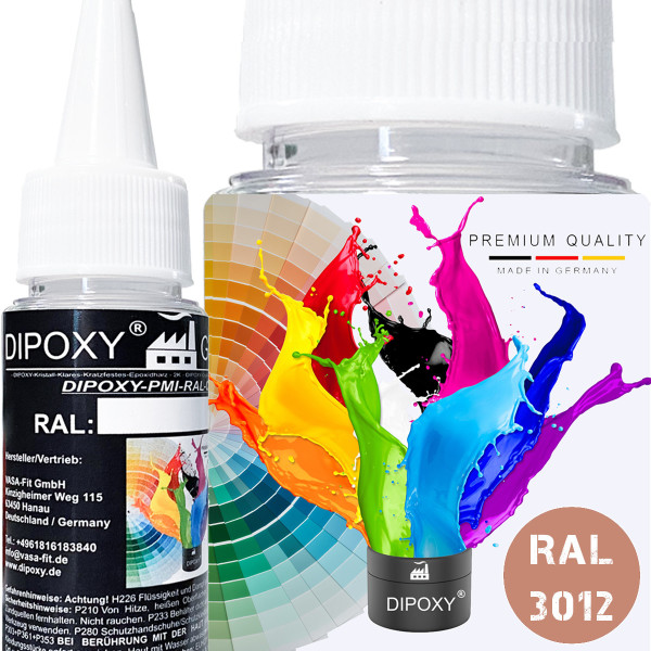 1000g Dipoxy-PMI-RAL 3012 BEIGEROT Extrem hoch konzentrierte Basis Pigment Farbpaste Farbmittel f&uuml;r Epoxidharz, Polyesterharz, Polyurethan Systeme, Beton, Lacke, Fl&uuml;ssigfarbe Kunstharz Schmuck