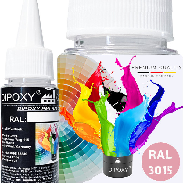 1000g Dipoxy-PMI-RAL 3015 HELLROSA Extrem hoch konzentrierte Basis Pigment Farbpaste Farbmittel für Epoxidharz, Polyesterharz, Polyurethan Systeme, Beton, Lacke, Flüssigfarbe Kunstharz Schmuck
