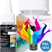 1000g Dipoxy-PMI-RAL 5012 LICHTBLAU Extrem hoch konzentrierte Basis Pigment Farbpaste Farbmittel für Epoxidharz, Polyesterharz, Polyurethan Systeme, Beton, Lacke, Flüssigfarbe Kunstharz Schmuck