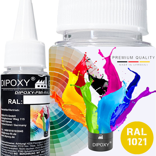 1000g Dipoxy-PMI-RAL 1021 RAPSGELB Extrem hoch konzentrierte Basis Pigment Farbpaste Farbmittel f&uuml;r Epoxidharz, Polyesterharz, Polyurethan Systeme, Beton, Lacke, Fl&uuml;ssigfarbe Kunstharz Schmuck