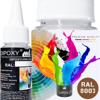 1000g Dipoxy-PMI-RAL 8003 LEHMBRAUN Extrem hoch konzentrierte Basis Pigment Farbpaste Farbmittel für Epoxidharz, Polyesterharz, Polyurethan Systeme, Beton, Lacke, Flüssigfarbe Kunstharz Schmuck