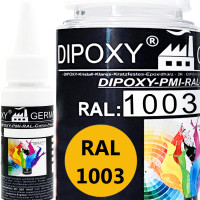 25g Dipoxy-PMI-RAL 1003 SIGNALGELB Extrem hoch konzentrierte Basis Pigment Farbpaste Farbmittel für Epoxidharz, Polyesterharz, Polyurethan Systeme, Beton, Lacke, Flüssigfarbe Kunstharz Schmuck